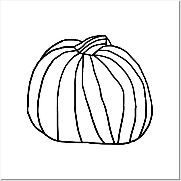 One Big Pumpkin Minimal Line Drawing Wall Art by ellenhenryart